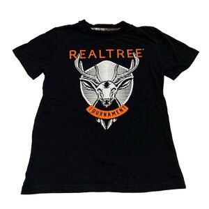 Realtree Black Deer Graphic T-Shirt S/P 100% Cotton